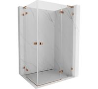 Mexen Lunar L Cabine de douche à charnière double côté droit 115 x 110 cm, transparent, or rose - 834L-115P-110L-60-00 94036 5905315785039