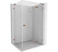 Mexen Lunar L cabine de douche à charnière droite 100 x 90 cm, transparent, or rose - 834L-100-090-60-00-P 63892 5905315442185