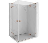 Mexen Lunar L Cabine de douche double avec porte battante à droite 90 x 80 cm, transparent, or rose - 834L-090P-080L-60-00 94000 5905315784674