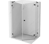 Mexen Lunar L cabine de douche pentagonale avec porte battante à droite 90 x 100 cm, transparent, noir - 831L-090P-100L-70-00-P 62052 5905315417183
