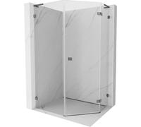 Mexen Lunar L cabine de douche pentagonale pivotante droite 80x100 cm transparent, gris canon brossé - 831L-080P-100L-66-00-P 62040 5905315417060