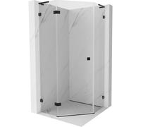 Mexen Lunar L cabine de douche pentagonale pivotante gauche 100 x 100 cm, transparent, noir - 831L-100L-100P-70-00-L 61965 5905315416315