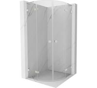 Mexen Lunar L cabine de douche semi-circulaire pivotante 90 x 90 cm, transparent, nickel brossé - 833L-090L-090P-97-00 62239 5905315413154