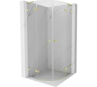 Mexen Lunar L cabine de douche semi-circulaire pivotante 90 x 90 cm, transparent, or brossé - 833L-090L-090P-55-00 62168 5905315412553