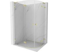 Mexen Lunar L cabine de douche semi-circulaire pivotante gauche 100 x 90 cm, transparent, or brossé - 833L-100L-090P-55-00 62172 5905315412584