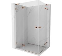 Mexen Lunar L Duo cabine de douche pivotante gauche 95 x 90 cm, transparent, or rose - 834L-095L-090P-60-00 63028 5905315432834