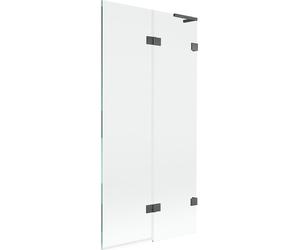 Mexen Lunar L Paroi de douche 2 pièces droite 90 x 150 cm, transparent, gris foncé brossé - 897L-090-100-66-00-P