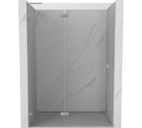 Mexen Lunar L Paroi de douche Porte battante gauche 130 cm, transparente, nickel brossé - 834L-130-000-97-00-L