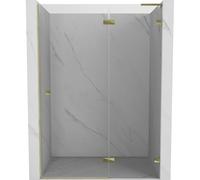 Mexen Lunar L porte de douche à charnières droite 130 cm, transparent, dorée - 834L-130-000-50-00-P 68723 5905315422323