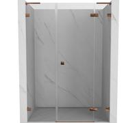 Mexen Lunar L porte de douche pivotante à droite 130 cm, transparent, or rose - 834SL-130-050-60-00-P 70273 5905315523327