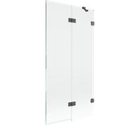 Mexen Lunar pare-douche à 2 volets droit 90 x 150 cm, transparent, gris pistolet brossé - 897-090-100-66-00-P 70343 5905315517579