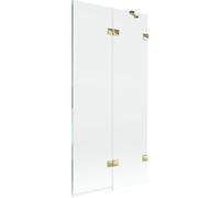 Mexen Lunar pare-douche de baignoire 2 volets droit 90 x 150 cm, transparent, doré - 897-090-100-50-00-P 70301 5905315517296