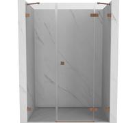 Mexen Lunar porte de douche pivotante droite 125 cm, transparent, cuivre brossé - 834S-125-050-65-00-P 70027 5905315521606