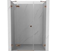 Mexen Lunar porte de douche pivotante gauche 130 cm, transparent, or rose - 834S-130-050-60-00-L 69844 5905315520623