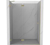 Mexen Lunar porte de douche pivotante gauche 140 cm, transparent, or brossé - 834-140-000-55-00-L 67881 5905315417992