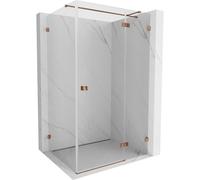 Mexen Lunar T cabine de douche pivotante droite 140 x 90 cm, transparent, or rose - 834T-140-090-60-00-P 66426 5905315448804