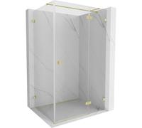Mexen Lunar T cabine de douche pivotante droite 140 x 90 cm, transparent, or brossé - 834T-140-090-55-00-P