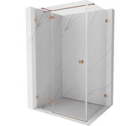 Mexen Lunar T cabine de douche pivotante gauche 130 x 80 cm, transparent, cuivre brossé - 834T-130-080-65-00-L 64476 5905315445117