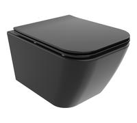 Mexen Madox cuvette WC sans rebord avec abattant à descente lente slim, duroplast, noir mat - 30154070 16038 5907709154421