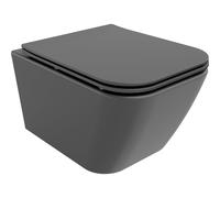 Mexen Madox cuvette wc Rimless avec abattant à descente progressive slim, duroplast, gris foncé mat - 30154061 16037 5907709154414