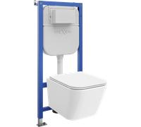 Mexen Madox ensemble encastré WC cadre pneumatique Tex Air E avec cuvette et abattant à descente lente, blanc - 610930154000A 101078 5907931044767