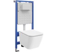 Mexen Madox ensemble encastré WC cadre pneumatique Tex Air Slim avec cuvette WC et abattant à fermeture lente, blanc 101075 5907931044736