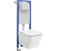 Mexen Madox ensemble encastré WC châssis étroit, d'angle Tex W avec cuvette WC et abattant à descente lente, blanc 101076 5907931044743