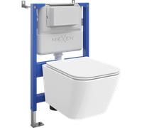 Mexen Madox ensemble encastré WC châssis pneumatique Tex Air XS-F avec cuvette WC et abattant à descente progressive, blanc 101079 5907931044774