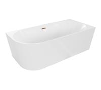 Mexen Mia baignoire autoportante d'angle droite 170 x 80 cm, blanche, trop-plein or rose - 52691708000P-60 46370 5905315383556