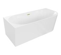 Mexen Mia baignoire autoportante d'angle gauche 170 x 80 cm, blanche, trop-plein doré brossé - 52691708000L-55 46349 5905315382740