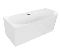 Mexen Mia baignoire autoportante d'angle gauche 170 x 80 cm, blanche, trop-plein gris fusil brossé - 52691708000L-66 46352 5905315382771