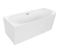 Mexen Mia baignoire autoportante d'angle gauche 180 x 80 cm, blanche, trop-plein or rose - 52691808000L-60 46390 5905315382955