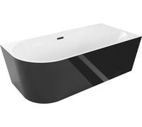 Mexen Mia baignoire d'angle autoportante droite 180 x 80 cm, blanc/noir, trop-plein noir - 52691808075P-70