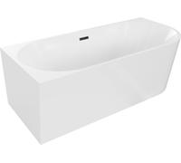 Mexen Mia baignoire d'angle autoportante gauche 150 x 75 cm, blanc, trop-plein noir - 52691507500L-70