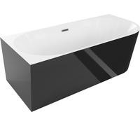 Mexen Mia baignoire d'angle autoportante gauche 170 x 80 cm, blanc/noir, bonde métal - 52691708075L-95