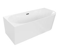 Mexen Mia baignoire îlot d'angle gauche 170 x 80 cm, blanche, trop-plein noir - 52691708000L-70 46353 5905315382788