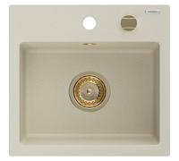 Mexen Milo évier en granit 1 bac 435 x 410 mm, beige, siphon doré - 6505441000-69-G 16153 5905315011633