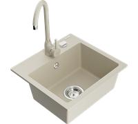 Mexen Milo évier en granit 1 bac avec mitigeur de cuisine Telma, beige - 6505-69-670200-69 6195 5907709189584