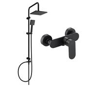 Mexen Tord ensemble de douche en saillie avec pomme de douche et robinet de douche Milo, noir - 71340200-70 6060 5907709181441