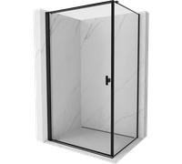 Mexen Mist-B cabine de douche battante gauche 80 x 110 cm, cadre noir, noir - 8A2T-080-110-70-70-L 78711 5905315669087