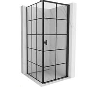 Mexen Mist-B cabine de douche pivotante à droite 70 x 70 cm, grille noire, noir - 8A2T-070-070-70-77-P 78790 5905315670465