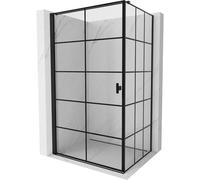 Mexen Mist-B cabine de douche pivotante gauche 100 x 70 cm, grille noire, noir - 8A2T-100-070-70-77-L 78721 5905315669261