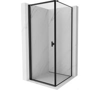 Mexen Mist-B cabine de douche avec porte battante gauche 70 x 70 cm, cadre noir, noir - 8A2T-070-070-70-70-L 78667 5905315668578