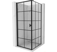 Mexen Mist-B cabine de douche pivotante gauche 90 x 90 cm, grille noire, noir - 8A2T-090-090-70-77-L 78736 5905315669520