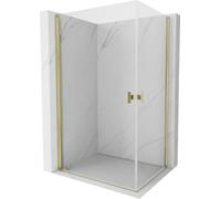 Mexen Mist-B Duo Cabine de douche à porte battante Transparent Doré 80 x 75 cm