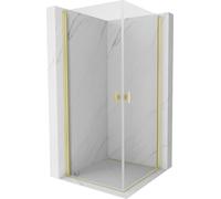 Mexen Mist-B Duo cabine de douche pivotante 100 x 100 cm, transparent, or brossé - 8A2-100-100-55-00
