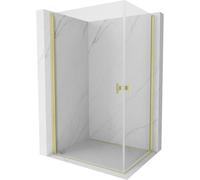 Mexen Mist-B Duo cabine de douche pivotante 100 x 80 cm, transparente, or brossé - 8A2-100-080-55-00 78352 5905315671820