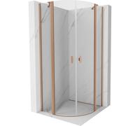 Mexen Mist cabine de douche demi-circulaire à charnière 90 x 90 cm, transparent, cuivre brossé - 8A32-090-090-65-00 78263 5905315956842
