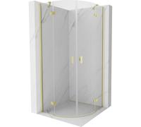 Mexen Mist cabine de douche demi-circulaire à charnières 70 x 70 cm, transparent, or brossé - 8A33-070-070-55-00 77834 5905315673671