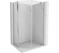 Mexen Mist cabine de douche pentagonale asymétrique à porte battante 90 x 100 cm, transparent, chromé - 8A8-090-100-01-00 77306 5905315663269